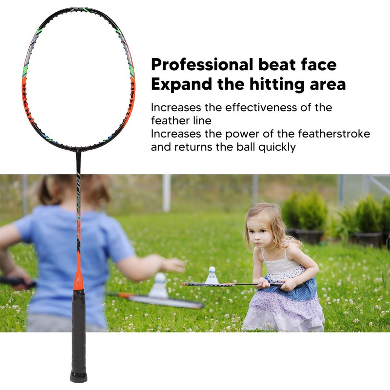 2 Pcs Carbon Fiber Badminton Rackets Ultra Light Adult for