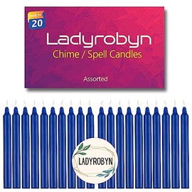 ladyrobyn Set of 20 Candles Chime Candles/Stick Candle/Spell Candle Set of 20 | Spell Candle | Unscented Spell Candles (Dark Blue)
