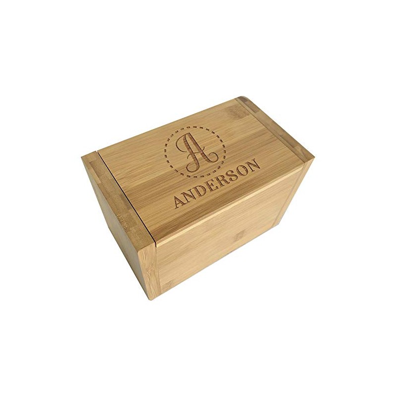GiftsForYouNow Engraved Initial And Name Recipe Box