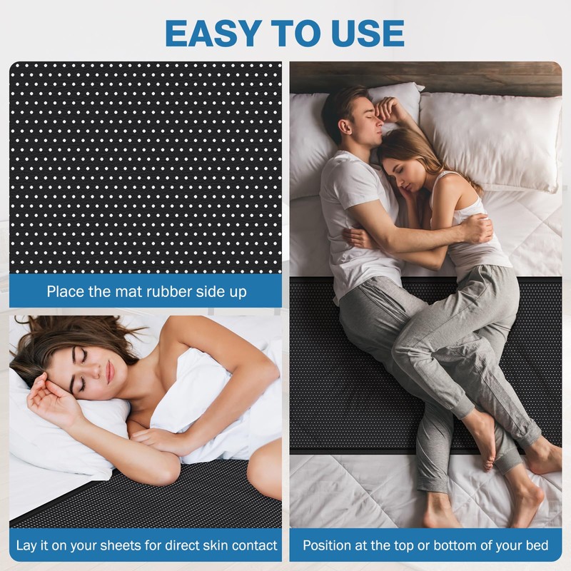 Grounding Mat for Bed King Size-PU Leather Earthing Pad for
