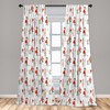 Lunarable Christmas Window Curtains, Holiday Theme with People Carrying Presents,