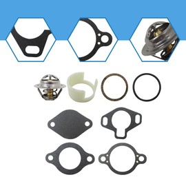 MUNTICO 8Pcs 160° Thermostat Kit 807252Q5 with Gaskets and Housing Sleeve 23-806922 Replacement for Sierra Mercruiser V6 & V8 4.3L, 5.0L, 5.7L Replaces 807252T5 807252T8 23806922