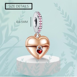 Doyafer Women’s 925 Sterling Silver Heart Charm, Cartoon Mouse Pendant, Crown, Rose Charms, for Your Lover Gift 3pcs/Pack, Silver