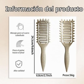 Cepillo para Cabello Rizado, Definidor de Rizos, Beige
