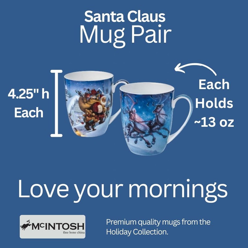 Scott Gustafson Santa Claus Set of 2 Mugs