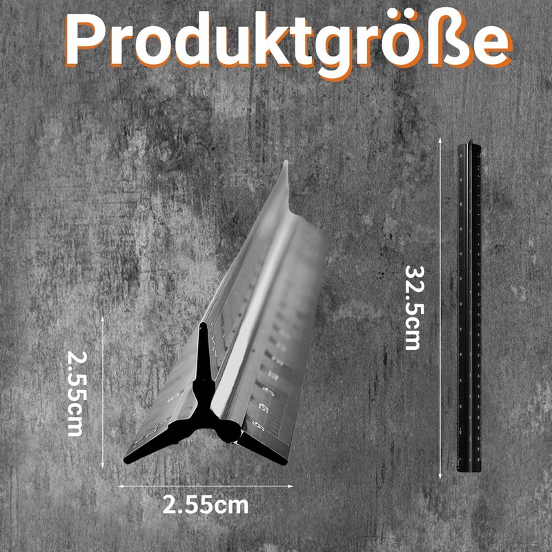 1 x Architectural Set Square Ruler, Ruler 30 cm Long,