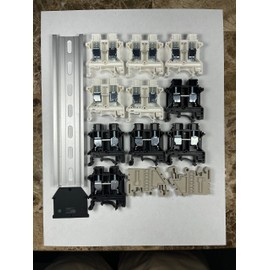 Dinkle Assembly DK10N White/Black 10 Gang Box Connector DIN Rail Terminal Blocks, 6-20 AWG, 60 Amp, 600 Volt Separate Circuits