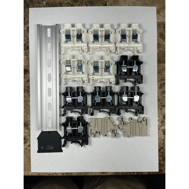 Dinkle Assembly DK10N White/Black 10 Gang Box Connector DIN Rail
