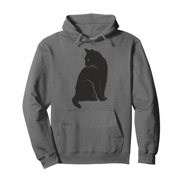 Minimalist Cute Black Cat Owner Feline Art Kitten Lover Pullover