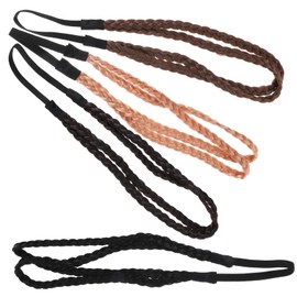 HAPINARY 4Pcs Elastic Stretch Hair Braided Headbands Fashionable Hairbands for Women for Double Bangs Hairstyles and Everyday Hair Decor Comfortable and Stylish Hair Accessories