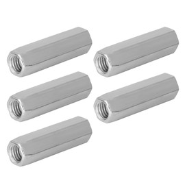 5Pcs Steel M10*40 Long Hex Nut M10*50 Coupling Nut Hexagonal Thread Nut Fasteners Zinc Plated(M10*40)