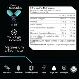 ETERNAL NUTRITION Ultra Pure: L-Taurinato de Magnesio Liposomal (300 Caps)
