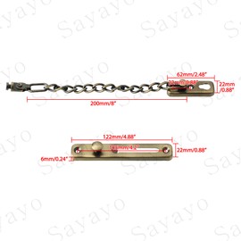 SAYAYO Door Chain Home Door Chain Lockable Stainless Steel Security Chain with Screws Door Chain Lock Anti-Theft Door Chain Lock for Interior Doors and Windows, Hotel, Rental House