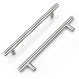 Knobonly 30 Pack Cabinet Pulls, Brushed Nickel Cabinet Handles, 6-1/4 Inch Hole Center Cabinet Pulls for Dressers