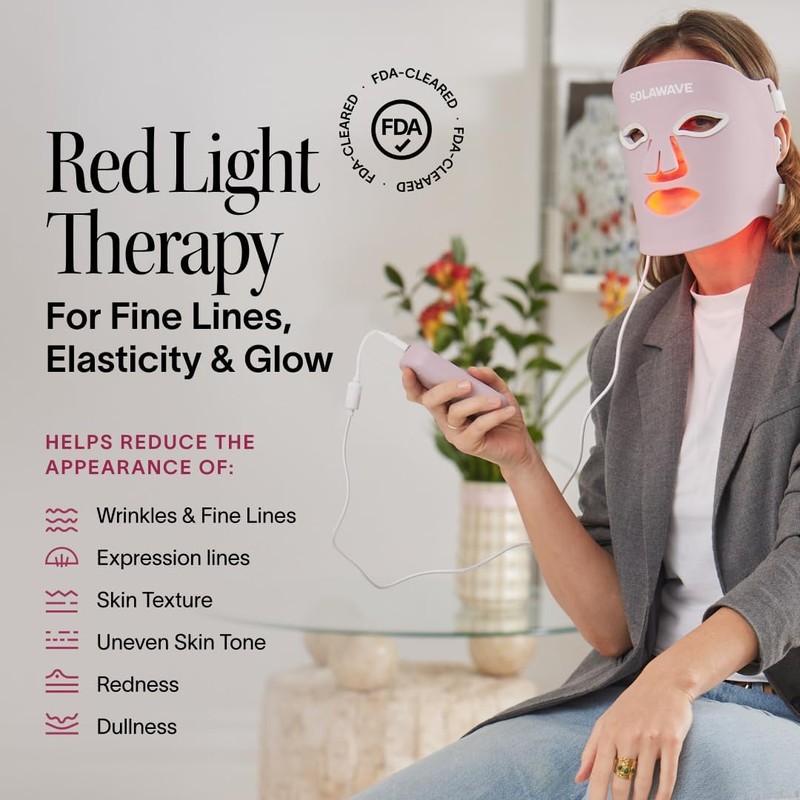 Solawave Mascarilla Facial de Terapia de Luz Led