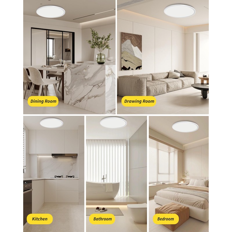 1Pack 20 Inch Remote Control Dimmable Large LED Flush Mount