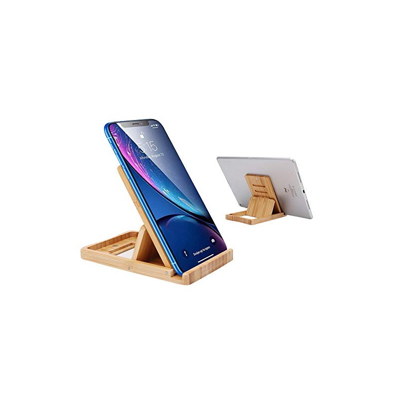 iCozzier Mini Bamboo Portable Adjustable Tablet Phone Stand Multi-angle Foldable
