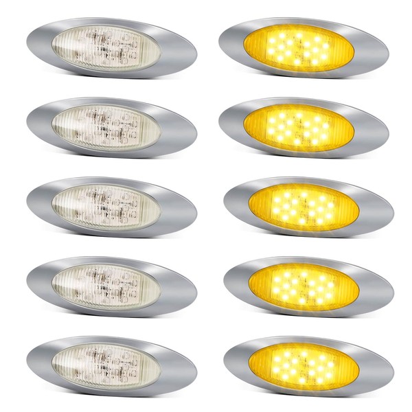 7" Oval Amber LED Marker Lights 16 LEDs DOT Approved