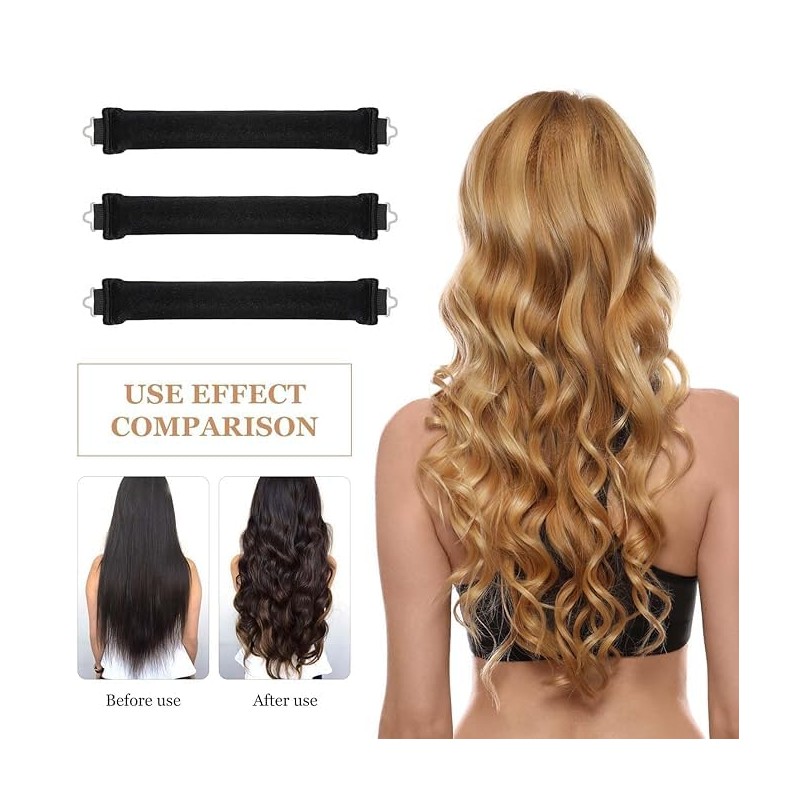 Heatless Curls Overnight, Heatless Long Hair Rollers with Hooks, Soft