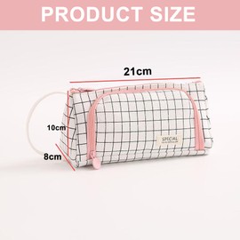 Big Capacity Pencil Case with 3 Compartments - Desk Stationery Organizer - Portable Handle Design - Suitable for Pencil Case for Girls, Students, Teens, Adults,for School, College, Office