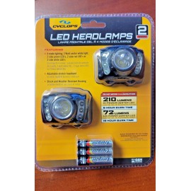 Cyclops 210 Lumen Adjustable LED Headlamp 2 Pack CYC-HL210-2PK DA