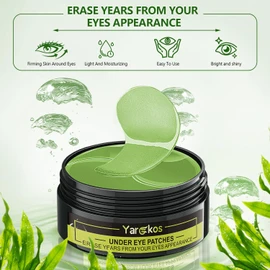 60 Pcs Green Under Eye Patches, 30 Pairs Women Undereye Mask, Men Gel Pads Hydrating