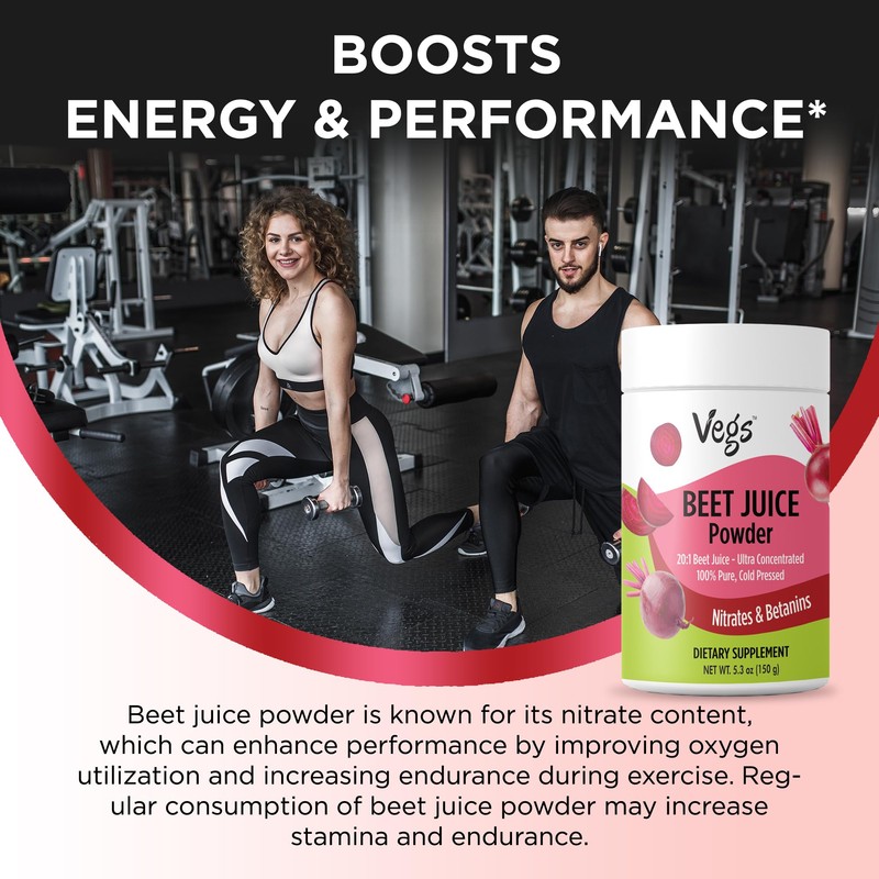 Vegs Beet Juice Powder - 20 X Ultra Concentrated Nitrates,