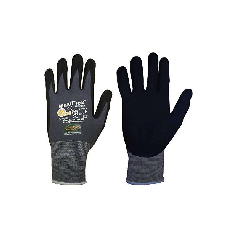 ATG MaxiFlex Ultimate™ Nylon Work Gloves, black