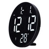 Round Digital Wall Clock 12 24Hr USB Powered Silent Modern