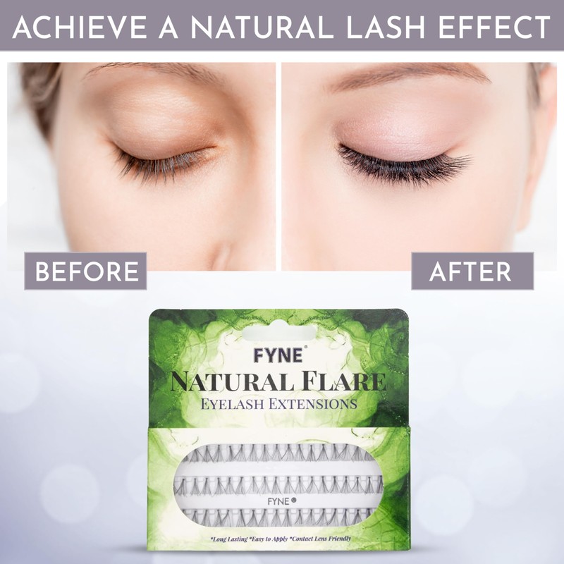 Natural Lashes by FYNE – 60 Medium Cluster Lashes per