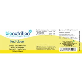 Bio Nutrition Red Clover - 40mg Isoflavones : Women's Health Supplement : 30 vegi-tabs