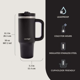 Contigo Streeterville Leak-Proof Tumbler, 30 oz (887 mL), Licorice