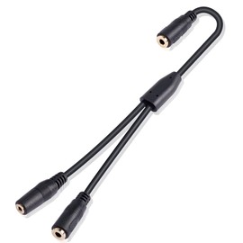 GINTOOYUN Three-stage 3.5 mm Y-type audio adapter cable, 3.5 mm female audio jack 1/2 to 2.5 mm female audio jack + 3.5 mm female audio jack audio adapter cable for audio, audio cable, etc. (style 2)