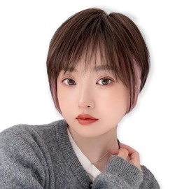 Bright Lara p-hf1818-DPK-M Women's Human Hair MIX Full Wig, Short Bob Wig