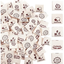 Kiuiom Handmade Fabric Labels, Fabric Labels, Handmade Labels, Fabric, 100 Pieces Textile Labels, Garment Labels, Handmade Labels, Sewing Labels, Handmade Fabric Labels