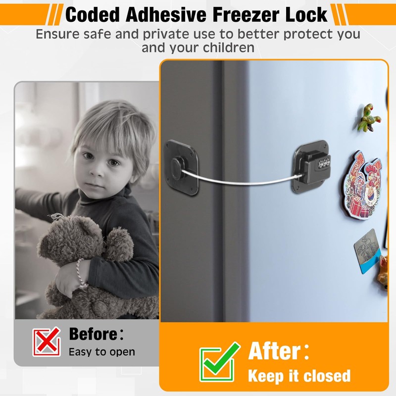 Yaocom 8 Pack Fridge Lock Heavy Duty Locks for Fridge