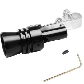 Premium Exhaust Sound Booster Whistle for Fake V8 Turbocharger Whistles in Car & Motorcycle Exhaust Muffler I Universal Turbo Whistle Sound Generator Tuning - Exhaust Pipe for Tailpipes (Black, M)