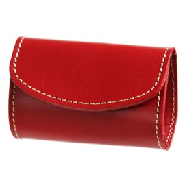Polcolosso Teardrop Coin Case, Original Tochigi Leather, Made in Japan, Genuine Leather, red