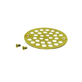 Westbrass 4" O.D. Sold Brass Shower Strainer Cover, Polished Brass, D3192-03