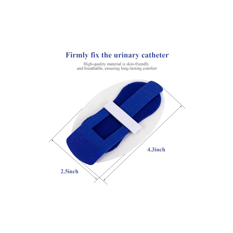5 Catheter Stabilisation Patches for Foley, PEG and G-Tubes, Blue