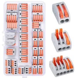 Preciva Compact Wire Connectors, Preciva 33pcs Push Fit Electrical Blocks, Splicing Lever Nut Assortment Terminal Block kit with 18pcs Clamp 3-Port, 10pcs for 2-Port, 5pcs for 5-Port