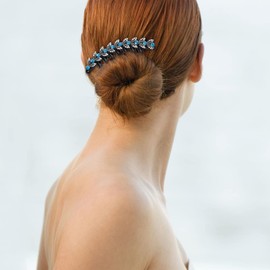 Lurrose Hair Fork Clip Stick7 Prong Rhinestone Hair Side Comb Hairpin Hair Bun Updo Hair Sticks Bun Hair Pins Clips Grips Women Hair Styling Tool Accessories Black