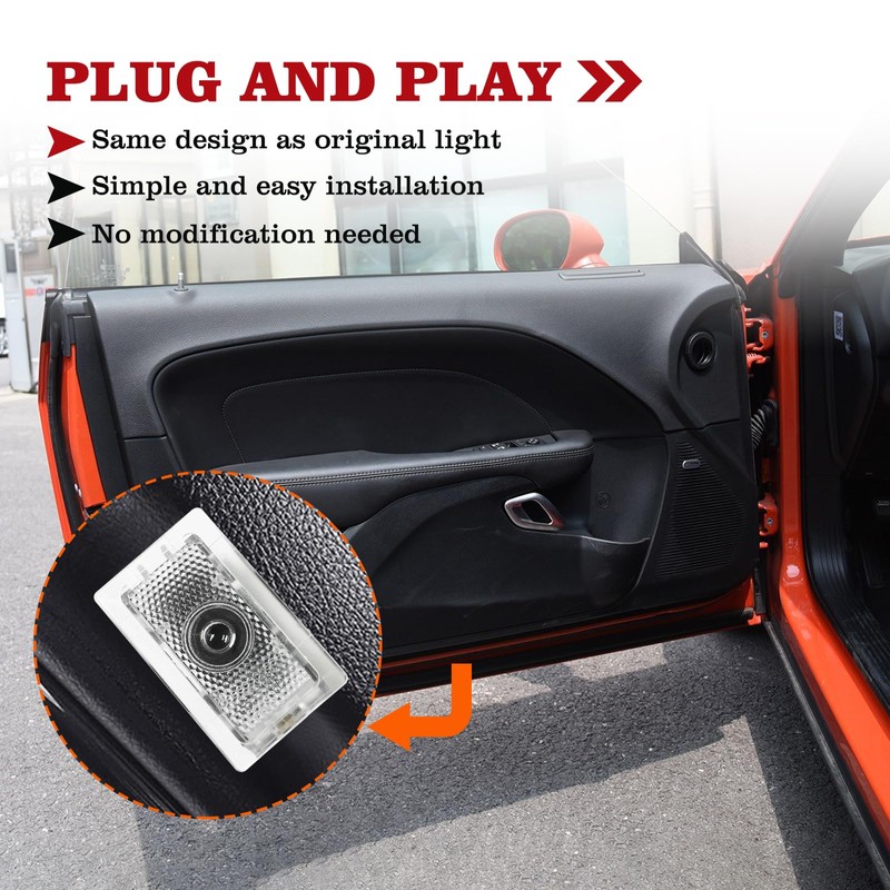 Qianjiang 2Pcs/Set Car Door Lights for Dodge Charger 2010-present, Courtesy