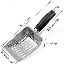 Yeanifeana Cat Litter Scoop, Stainless Steel Rustproof Scooper with Durable Handle, Litter Box Tool for Odor Control & Effortless Cleaning, Cat Litter Box Accessories