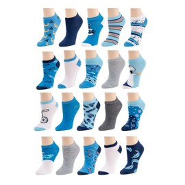 BRIGHT STAR Calcetines tobilleros de corte bajo para mujer - 20 pares de calcetines deportivos para correr, hacer ejercicio y hacer deportes (Océano)