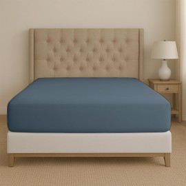 SLEEP-NEST - Sábana bajera ajustable tamaño individual, 100% algodón egipcio que se adapta a bolsillos de hasta 16 pulgadas de profundidad, se adapta a ropa de cama de recámara con elástico pesado