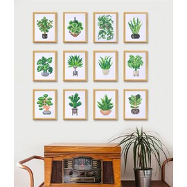 12Pcs Plant Mini Diamond Painting Kits for Adults,Potted Plant Small Diamond Art Kit Full Round Drill,Gem Art for Beginner,Gifts,Home Wall Decor