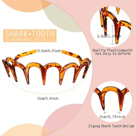 ChAusa 7 Pieces Serrated Headbands Plastic Wavy Hair Comb Headbands Shark Tooth Hair Comb Headbands Hair Accessories Headbands for Women and Girls Makeup, Decoration, Sports Fitness