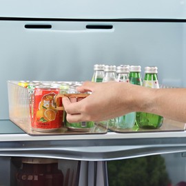 Ggbin 4 Pack Multi-Use Clear Organizer Bins, Small Plastic Storage Container for Kitchen, Pantry, Bathroom