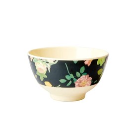 Small Melamine Bowl - Dark Rose Print